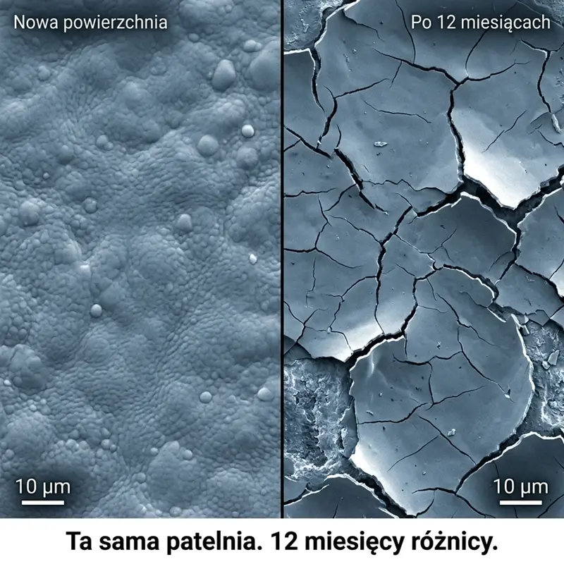Patelnia nowa i po 12 miesiącach